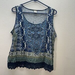 Bila XL Boho Festival Indie Whimsigoth Feminine Beaded Sequin Tank Top Fairy Y2K
